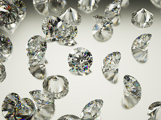 Image showing Many large Diamonds or gemstones on surface