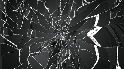 Image showing Broken or cracked glass on white background