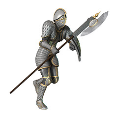 Image showing Medieval Knight on White