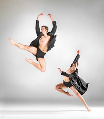 Image showing The collage of young attractive modern ballet dancer 