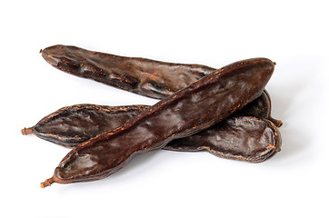 Image showing Ripe carob pods