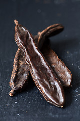 Image showing Ripe carob pods