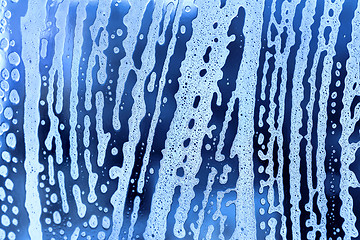 Image showing Foam abstract pattern on the glass