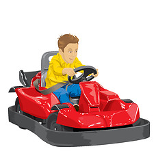 Image showing Boy driving go kart