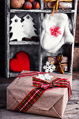 Image showing Winter decoration with gifts