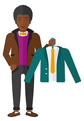 Image showing Man holding jacket.