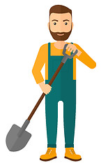 Image showing Farmer with spade.