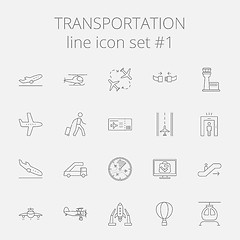 Image showing Transportation icon set.