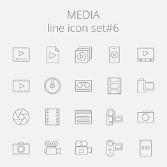 Image showing Media icon set.