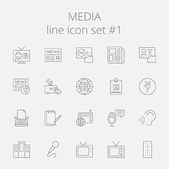 Image showing Media icon set.