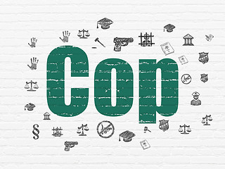 Image showing Law concept: Cop on wall background