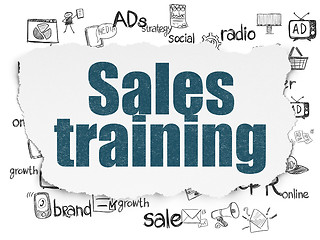 Image showing Advertising concept: Sales Training on Torn Paper background