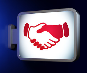 Image showing Political concept: Handshake on billboard background