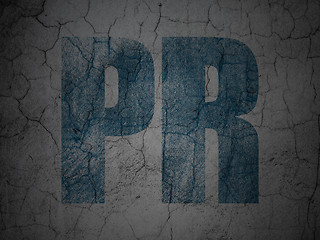 Image showing Advertising concept: PR on grunge wall background