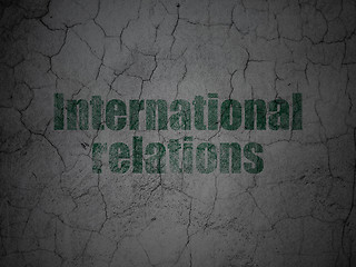 Image showing Political concept: International Relations on grunge wall background