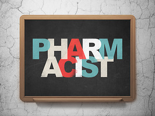 Image showing Healthcare concept: Pharmacist on School Board background