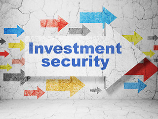 Image showing Security concept: arrow with Investment Security on grunge wall background