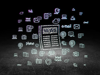 Image showing News concept: Newspaper in grunge dark room