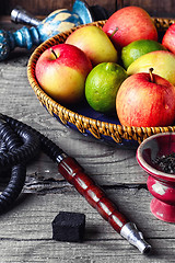 Image showing Fruit and hookah