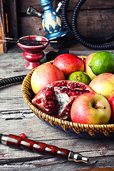 Image showing Fruit and hookah