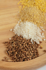 Image showing Cereals - buckwheat rice millet