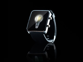 Image showing close up of black smart watch