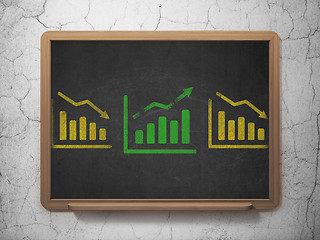 Image showing Business concept: growth graph icon on School Board background