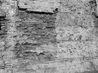 Image showing Black and white Roman Wall in London