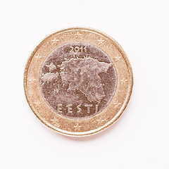 Image showing  Estonian 1 Euro coin vintage