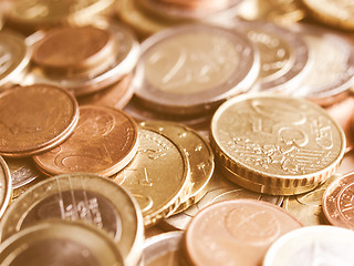 Image showing  Euro coins vintage