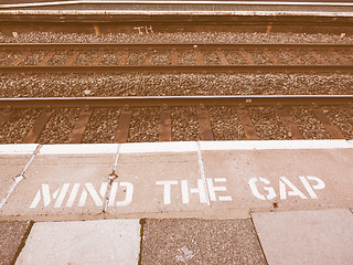 Image showing  Mind the gap in London vintage