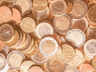 Image showing  Euro coins vintage