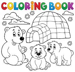 Image showing Coloring book with polar theme 1