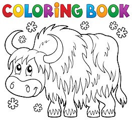 Image showing Coloring book yak theme 1