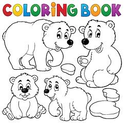 Image showing Coloring book with polar bears