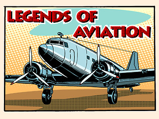 Image showing Legends of aviation abstract retro airplane