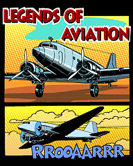 Image showing Legends of aviation abstract retro airplane