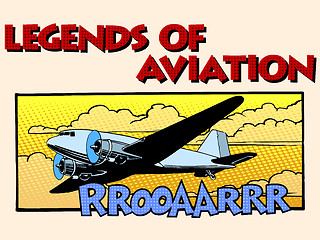 Image showing Legends of aviation abstract retro airplane