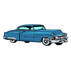 Image showing Retro blue car classic abstract model