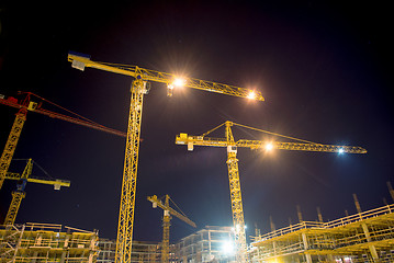 Image showing cranes and illumination at night