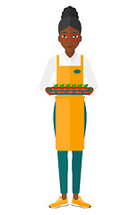 Image showing Smiling supermarket worker.