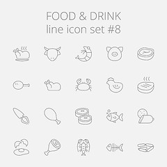 Image showing Food and drink icon set.