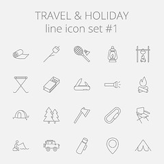 Image showing Travel and holiday icon set.