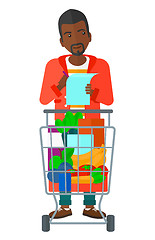 Image showing Man with shopping list. 