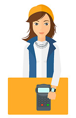 Image showing Woman paying with smart watch.