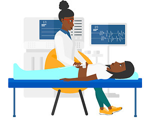 Image showing Patient under ultrasound examination.