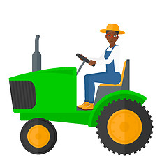 Image showing Farmer driving tractor.