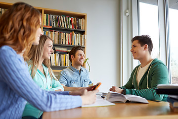 Image showing students with books preparing to exam in library