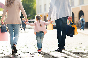 Image showing close up of family with child shopping in city