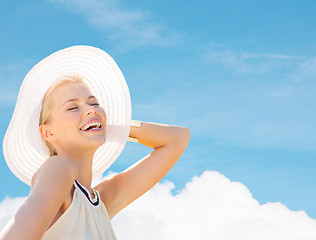 Image showing beautiful woman enjoying summer outdoors